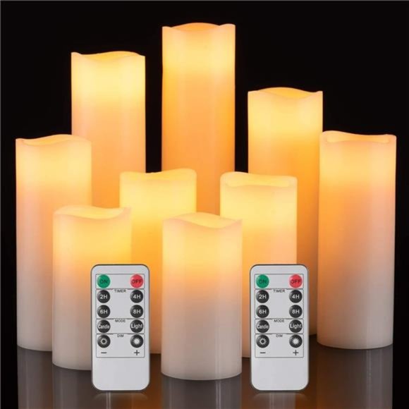 OSHINE Candele LED, Candele Batteria (H4 5" 6" 7" 8" 9") Set Di 9 - 4